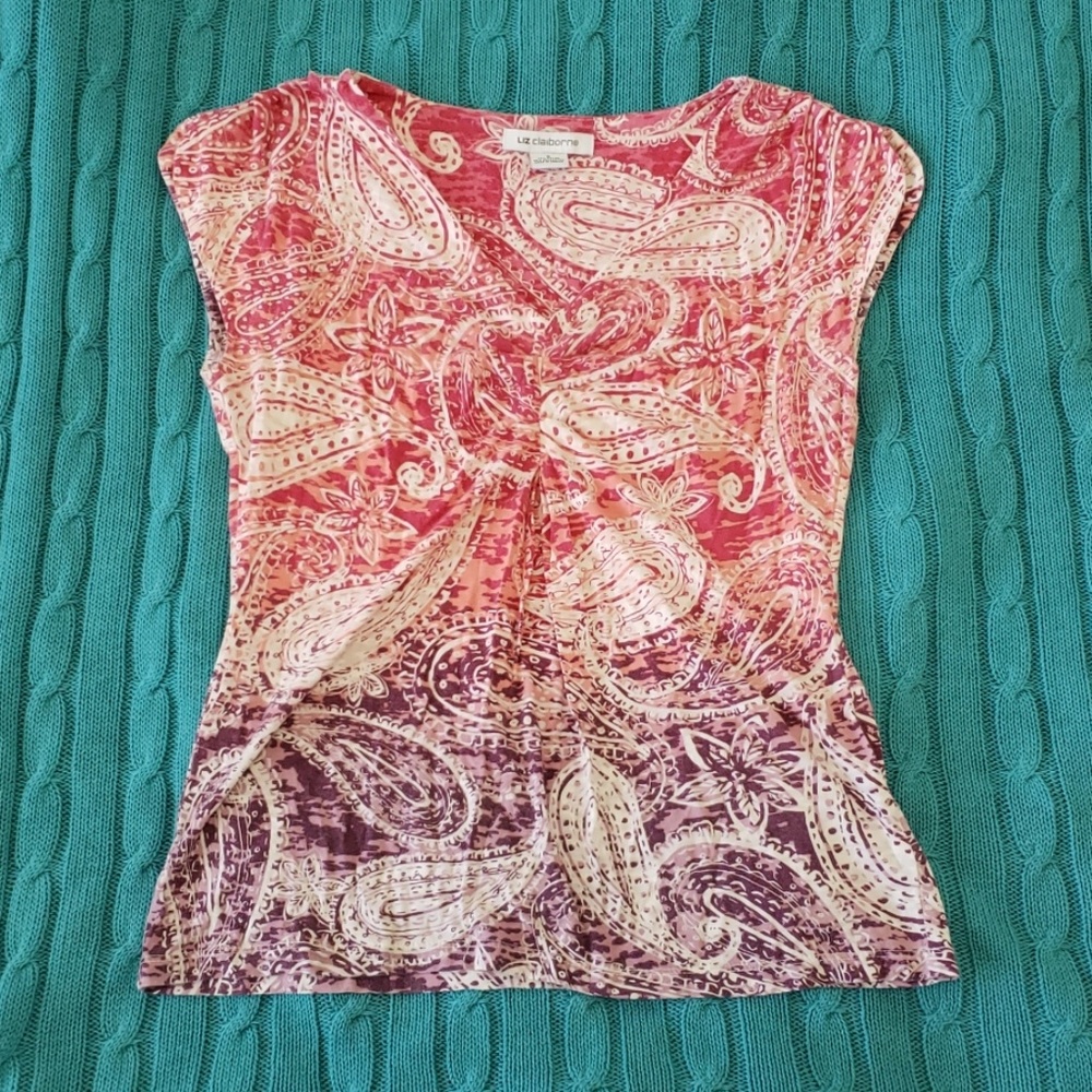 Liz Claiborne pink & purple top